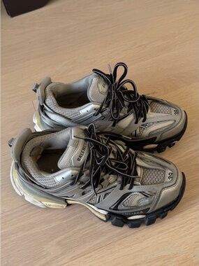 Balenciaga Silver Gray Black Track Sneakers